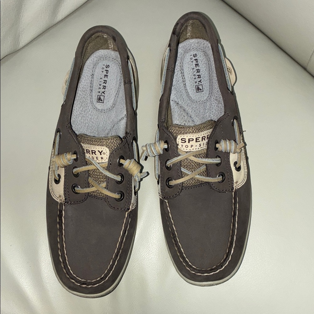Sperry Women’s Leather Brown and Tan Boat Shoes size 7.5